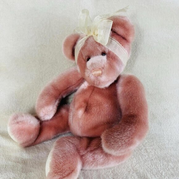 Gund 2002 Peoples Diamond Make Wish Mother Bear Pink Stuffed Plush Teddy Vintage - Picture 4 of 13